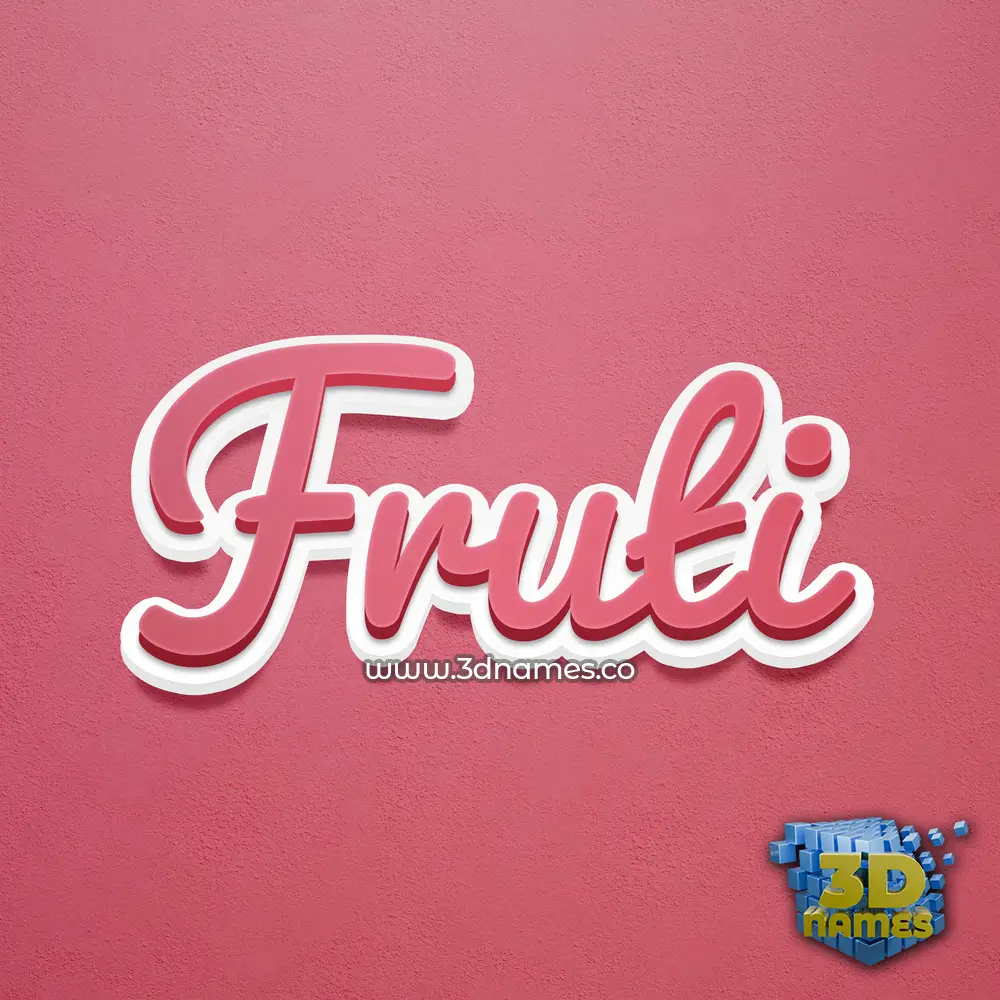 fruti in Red Scribble style - 3D name wallpaper