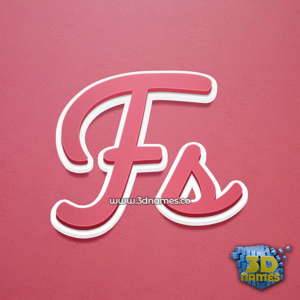 fs in Red Scribble style - 3D name wallpaper
