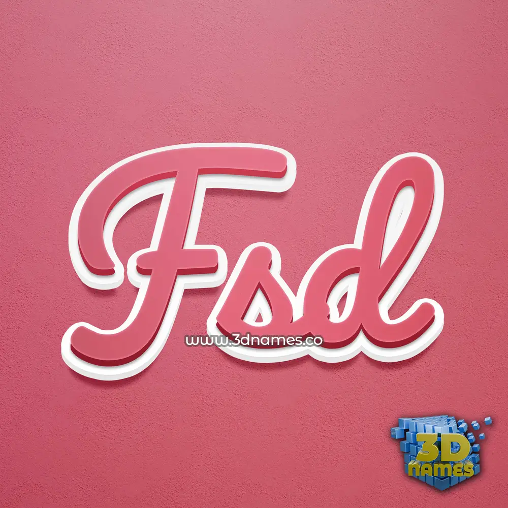 fsd in Red Scribble style - 3D name wallpaper