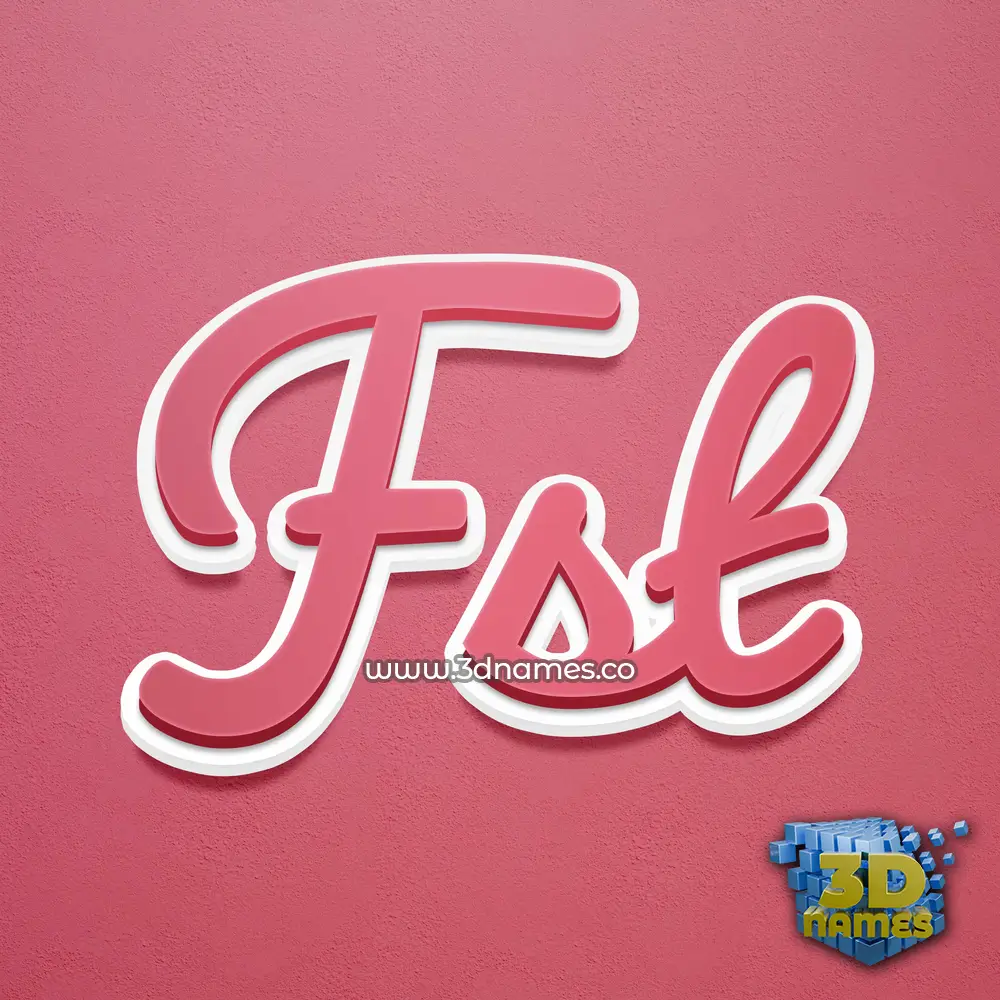 fst in Red Scribble style - 3D name wallpaper
