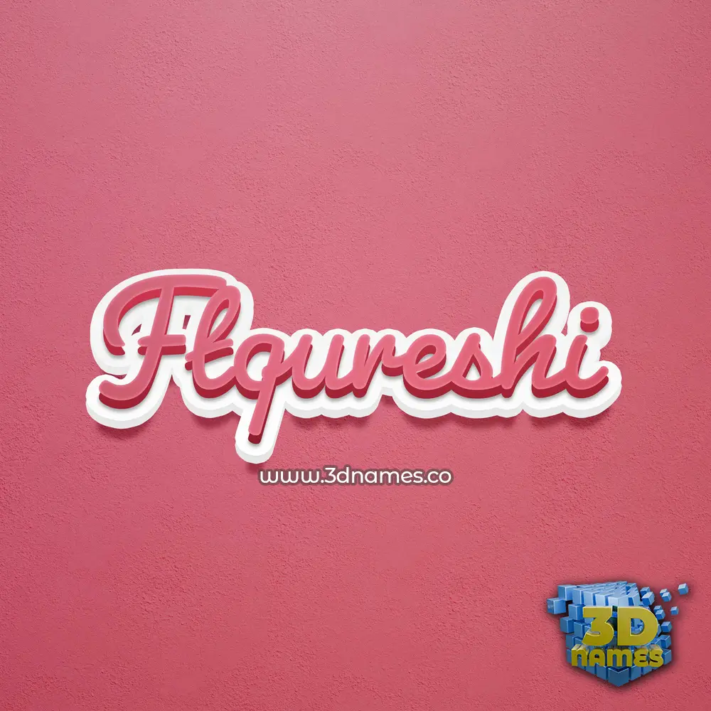ftqureshi in Red Scribble style - 3D name wallpaper