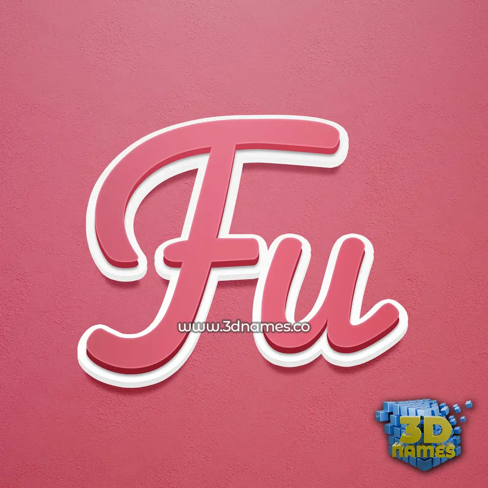 fu in Red Scribble style - 3D name wallpaper