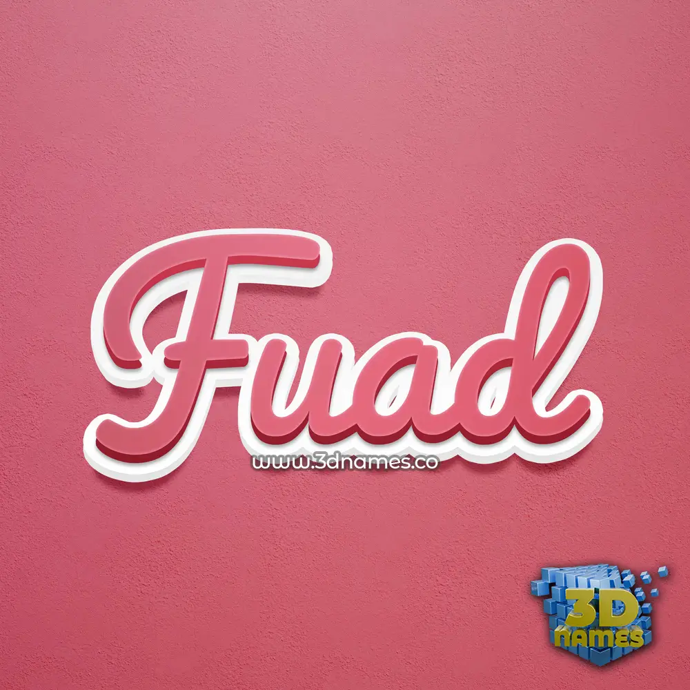 fuad in Red Scribble style - 3D name wallpaper