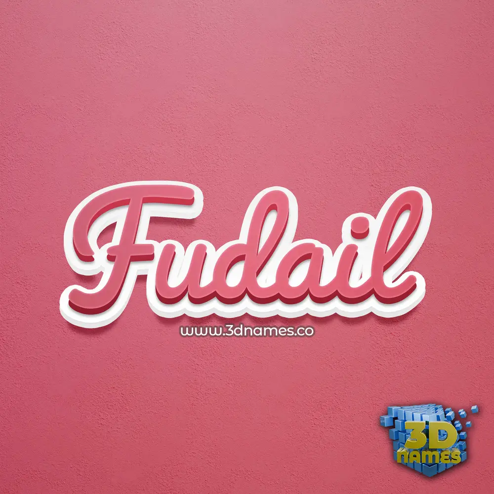 fudail in Red Scribble style - 3D name wallpaper