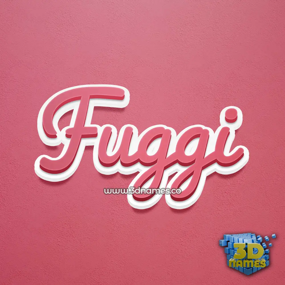 fuggi in Red Scribble style - 3D name wallpaper