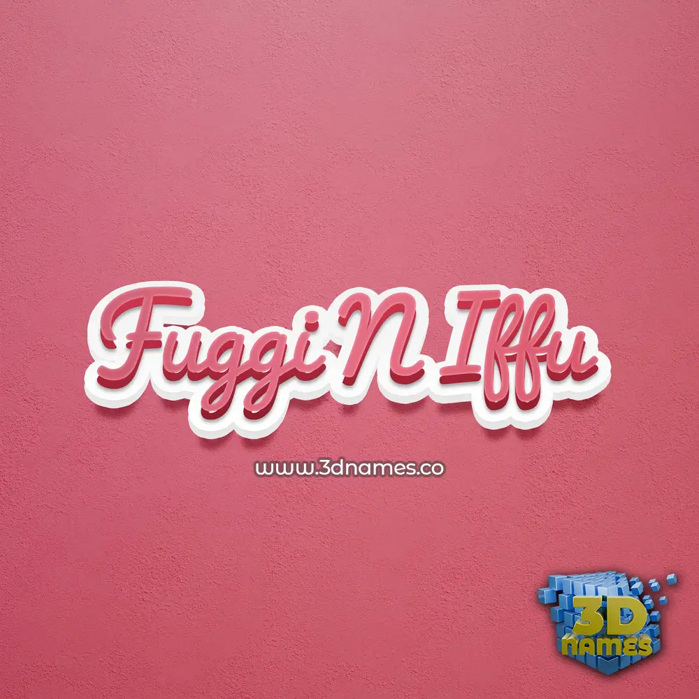 fuggi n iffu in Red Scribble style - 3D name wallpaper