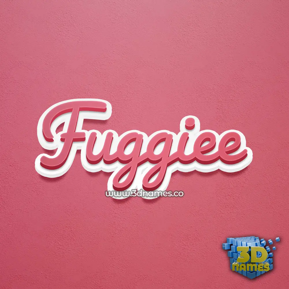 fuggiee in Red Scribble style - 3D name wallpaper