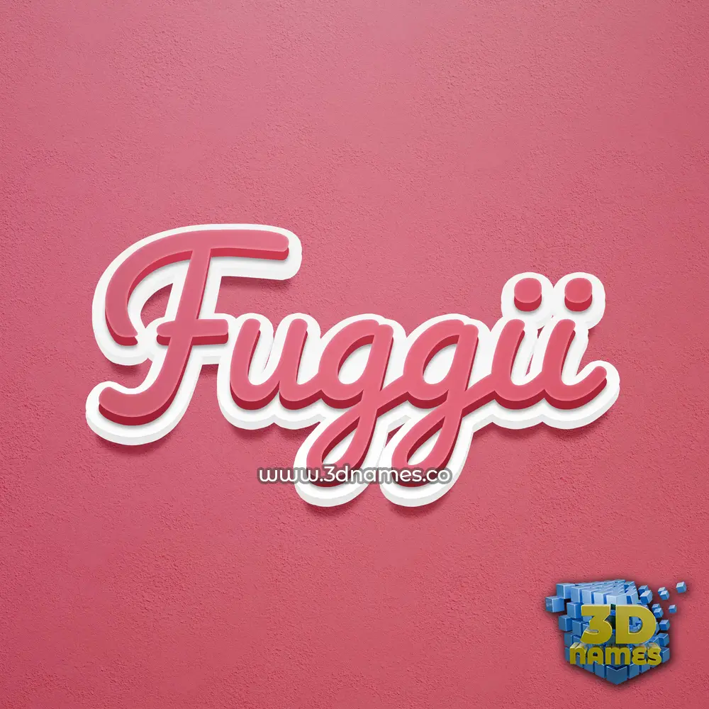 fuggii in Red Scribble style - 3D name wallpaper