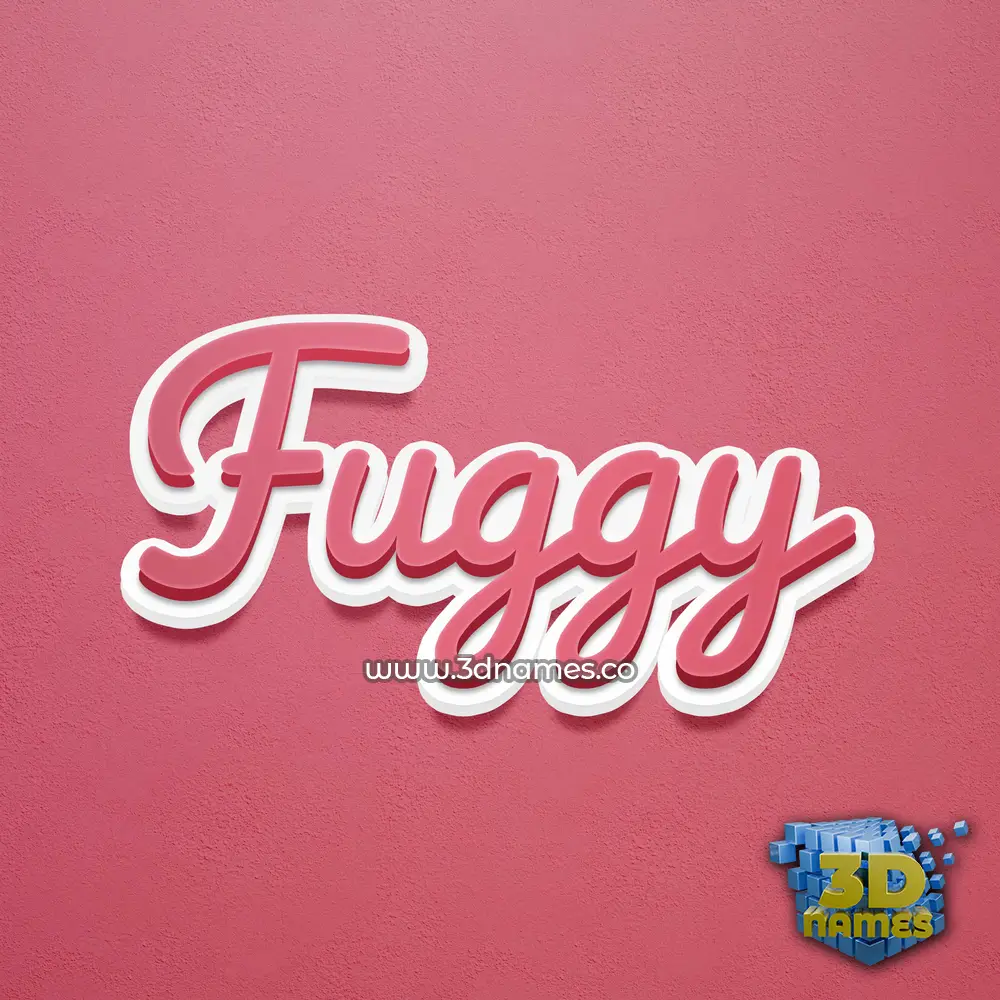fuggy in Red Scribble style - 3D name wallpaper