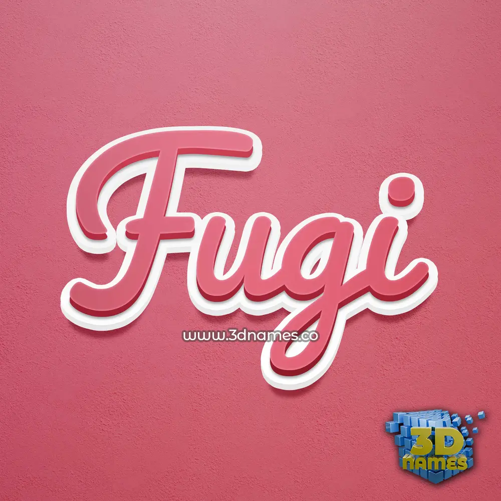 fugi in Red Scribble style - 3D name wallpaper