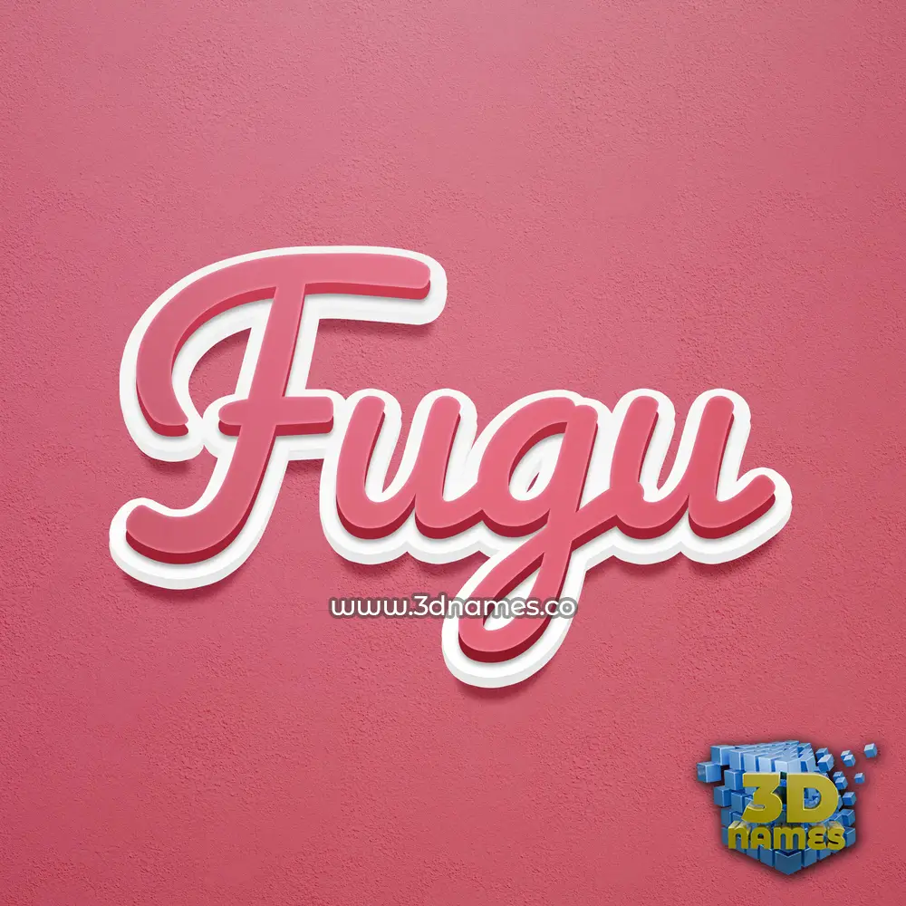 fugu in Red Scribble style - 3D name wallpaper