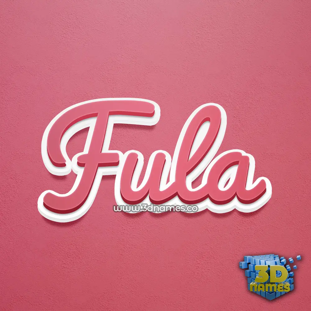 fula in Red Scribble style - 3D name wallpaper