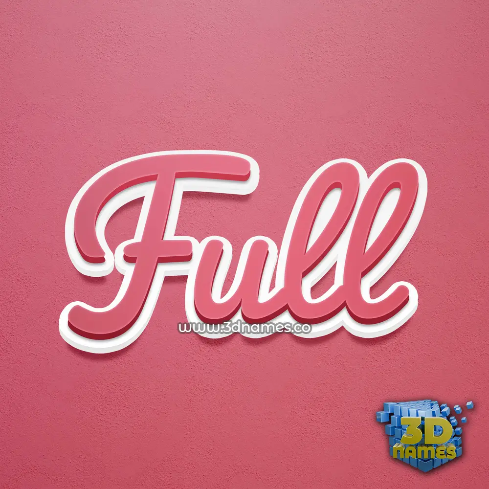 full in Red Scribble style - 3D name wallpaper