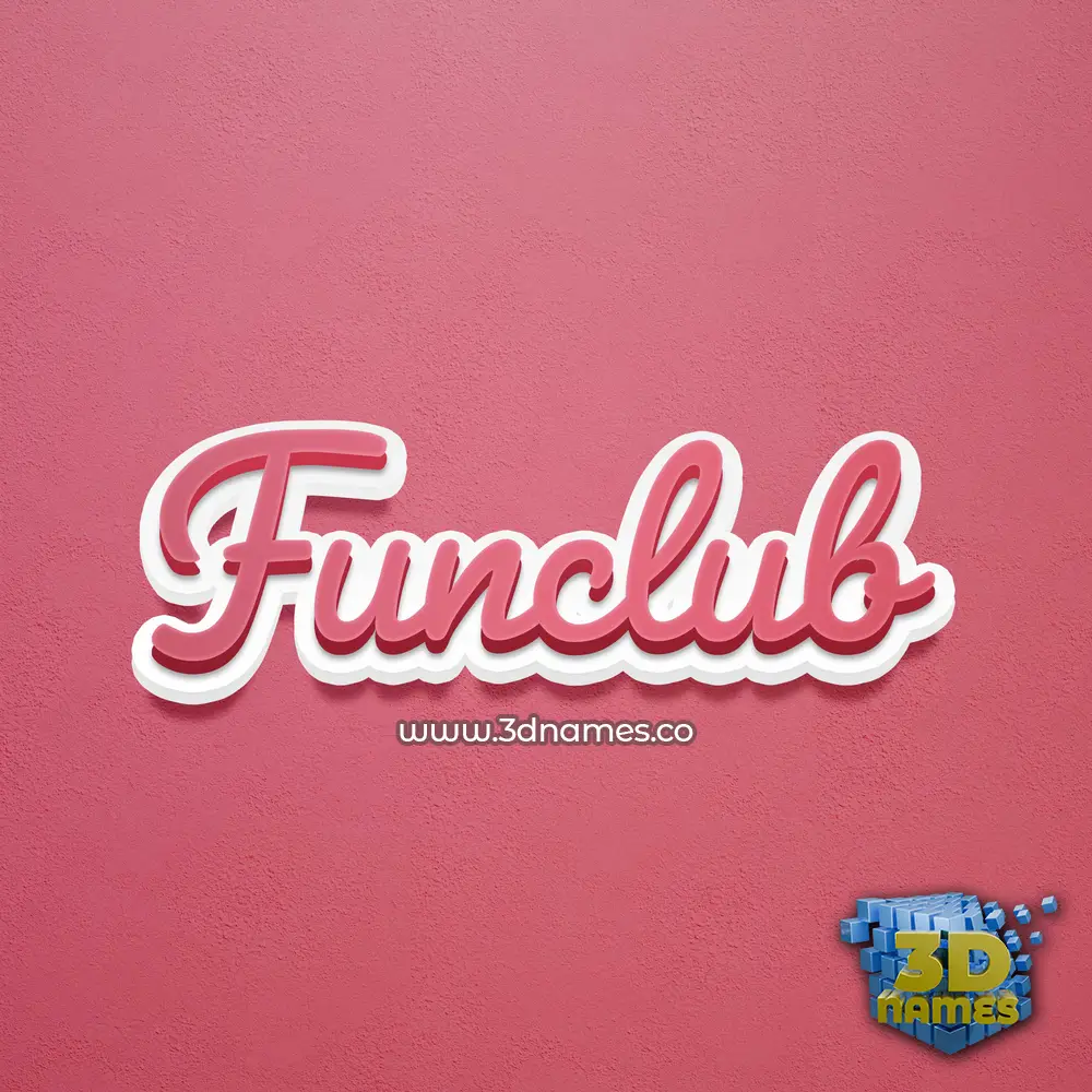 funclub in Red Scribble style - 3D name wallpaper