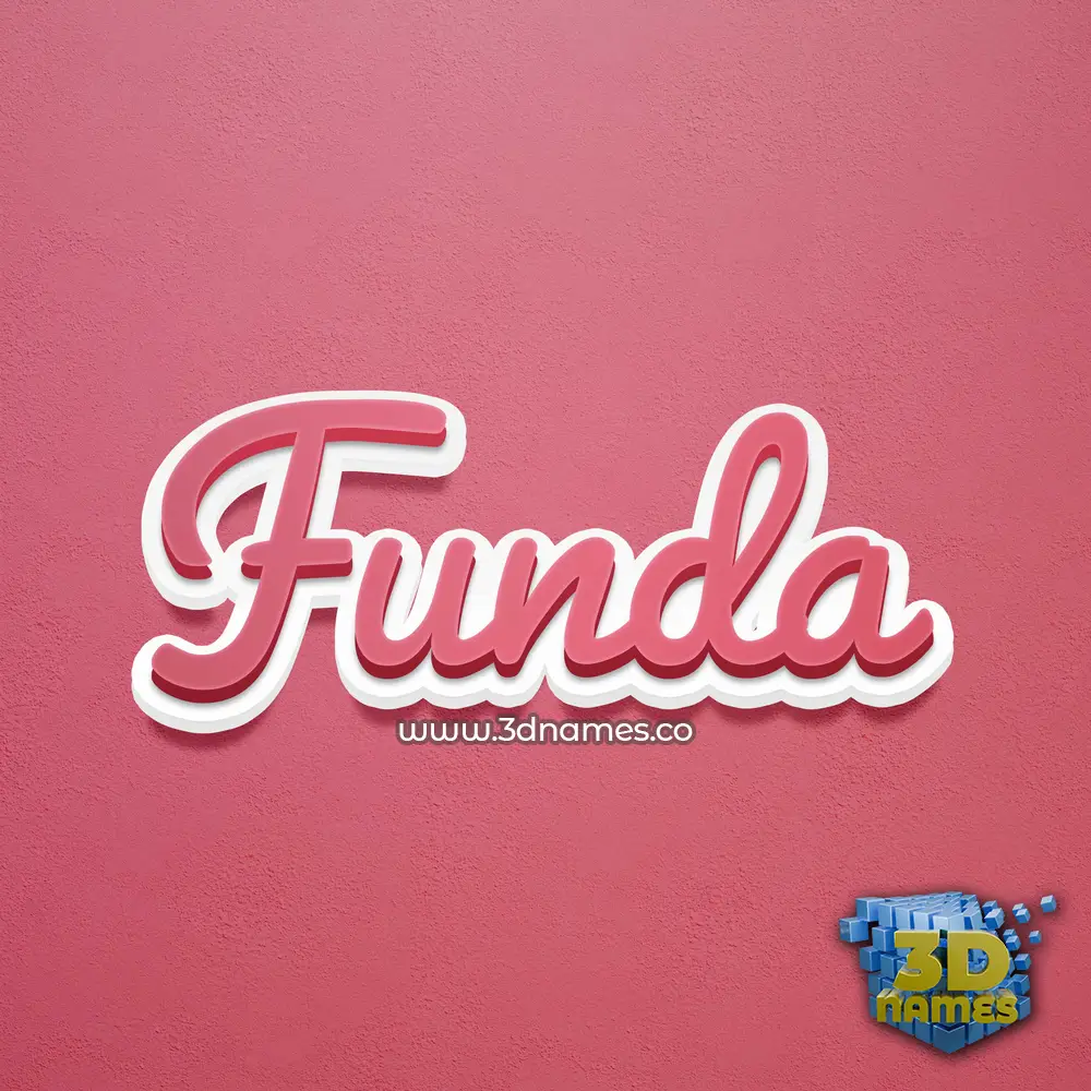 funda in Red Scribble style - 3D name wallpaper