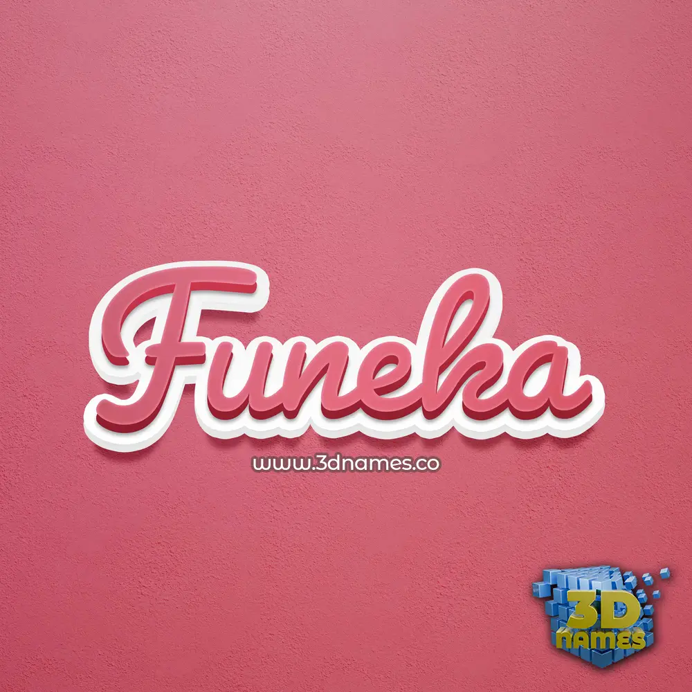 funeka in Red Scribble style - 3D name wallpaper