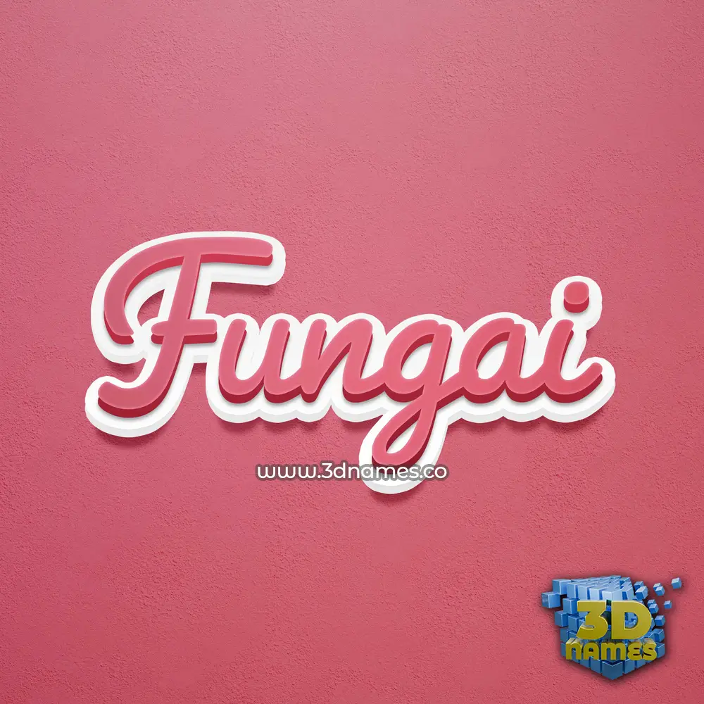 fungai in Red Scribble style - 3D name wallpaper