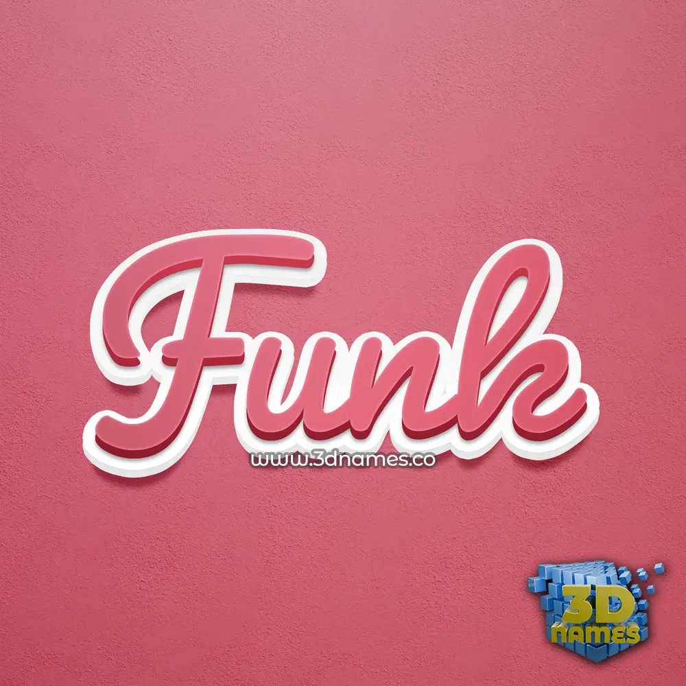 funk in Red Scribble style - 3D name wallpaper
