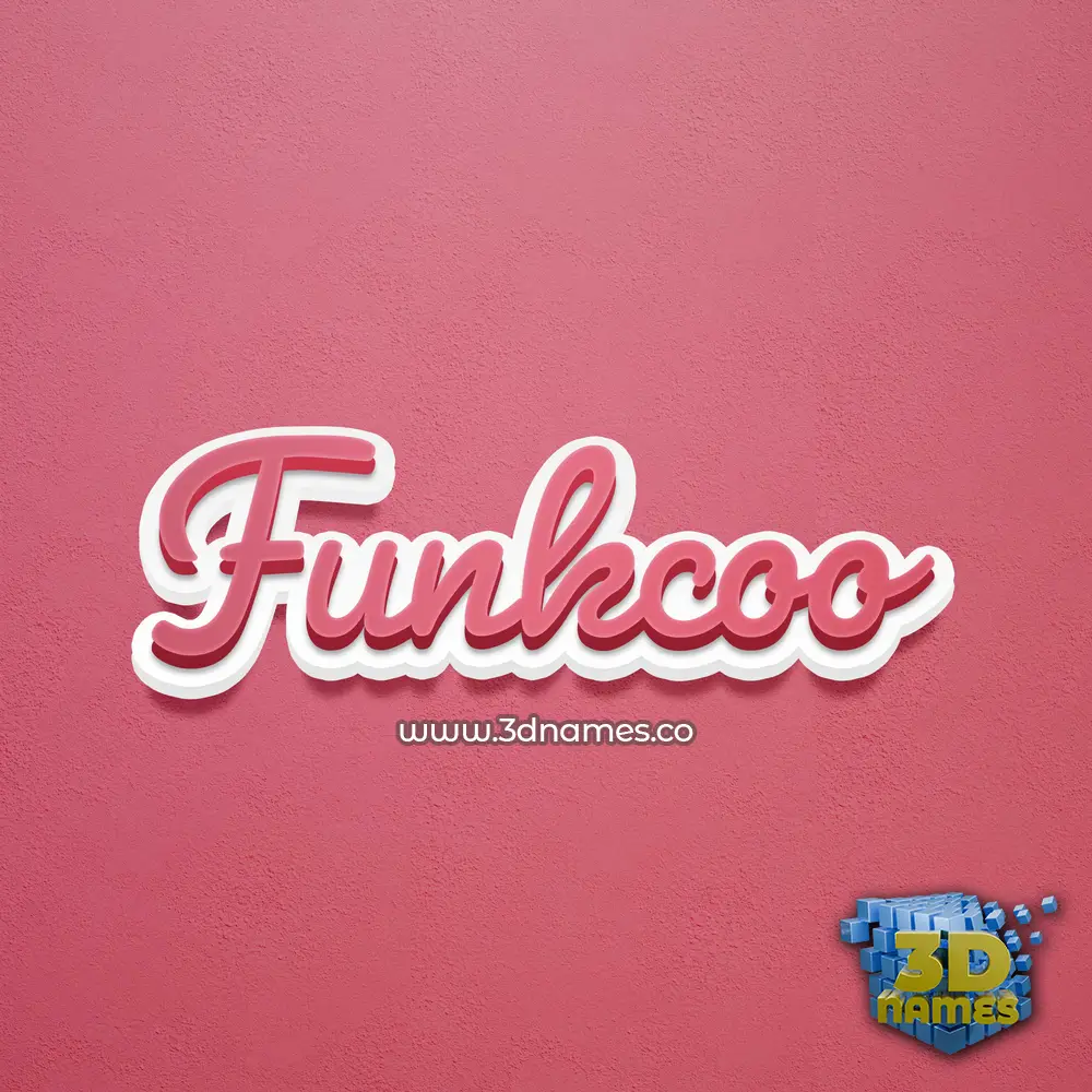 funkcoo in Red Scribble style - 3D name wallpaper