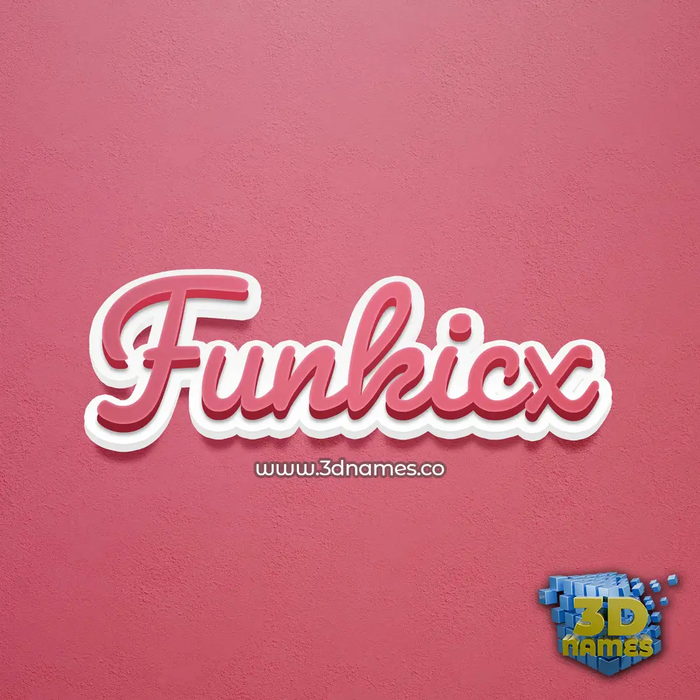 funkicx in Red Scribble style - 3D name wallpaper