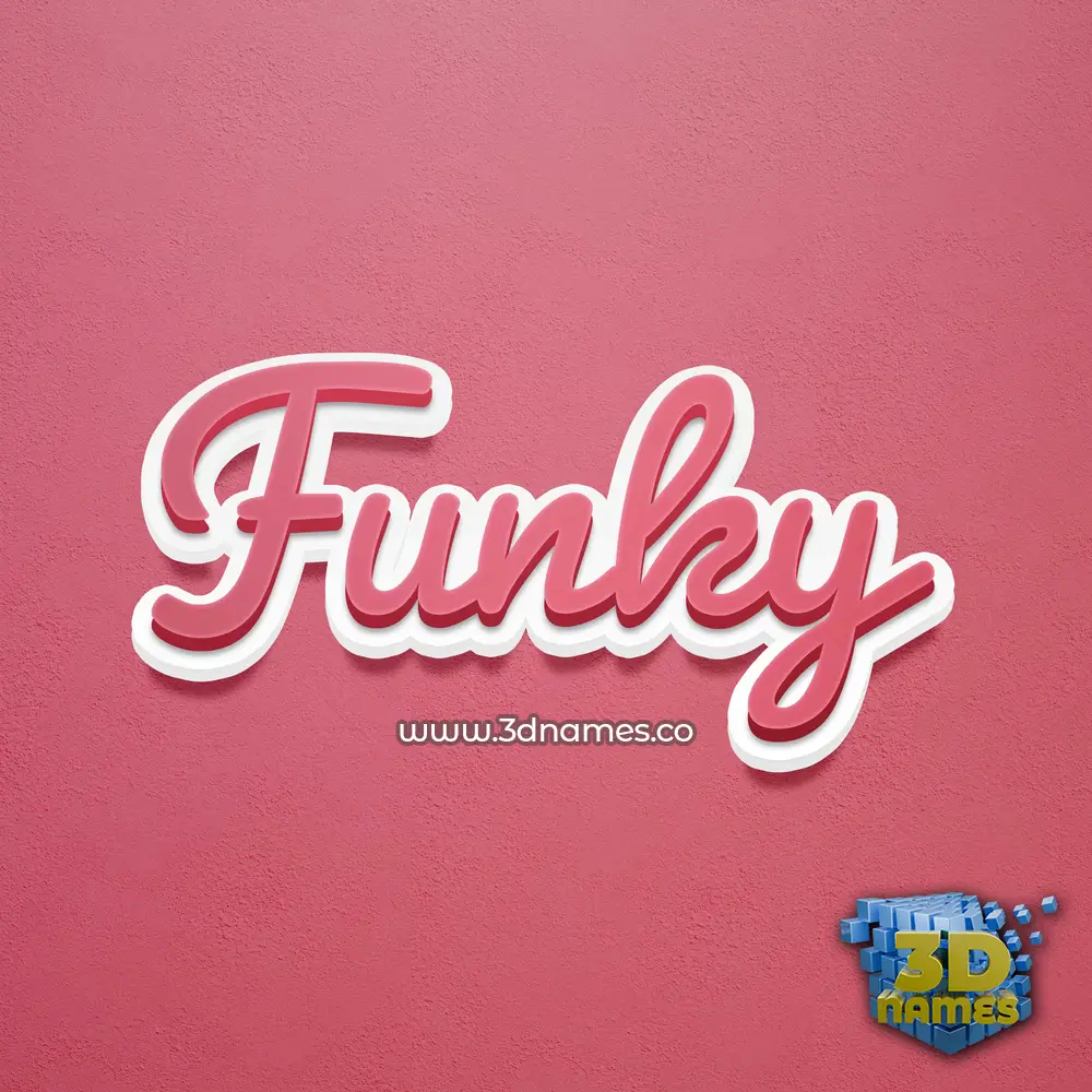 funky in Red Scribble style - 3D name wallpaper