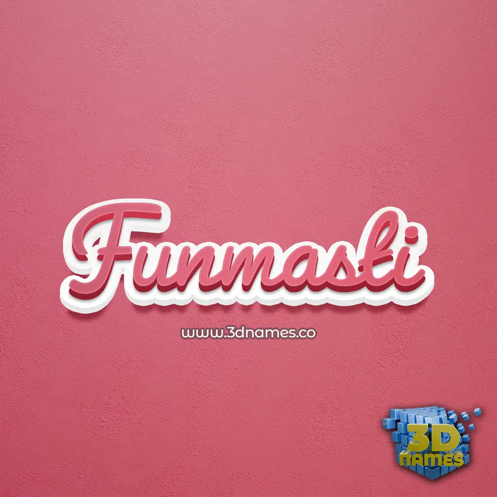 funmasti in Red Scribble style - 3D name wallpaper