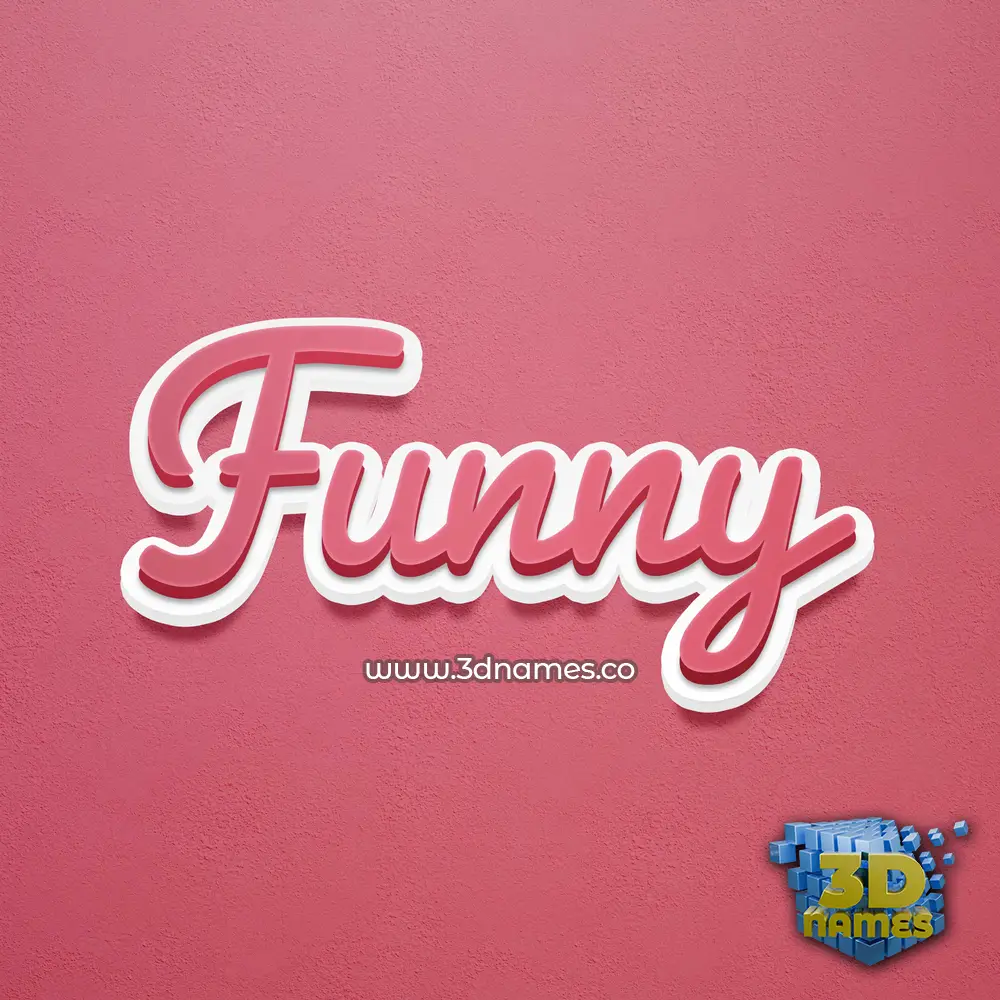 funny in Red Scribble style - 3D name wallpaper