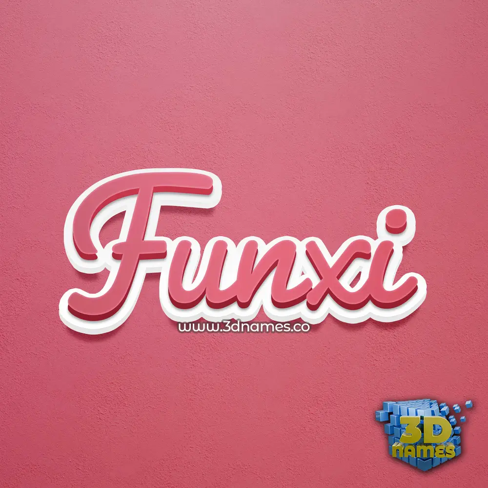 funxi in Red Scribble style - 3D name wallpaper