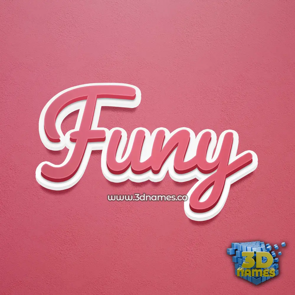 funy in Red Scribble style - 3D name wallpaper