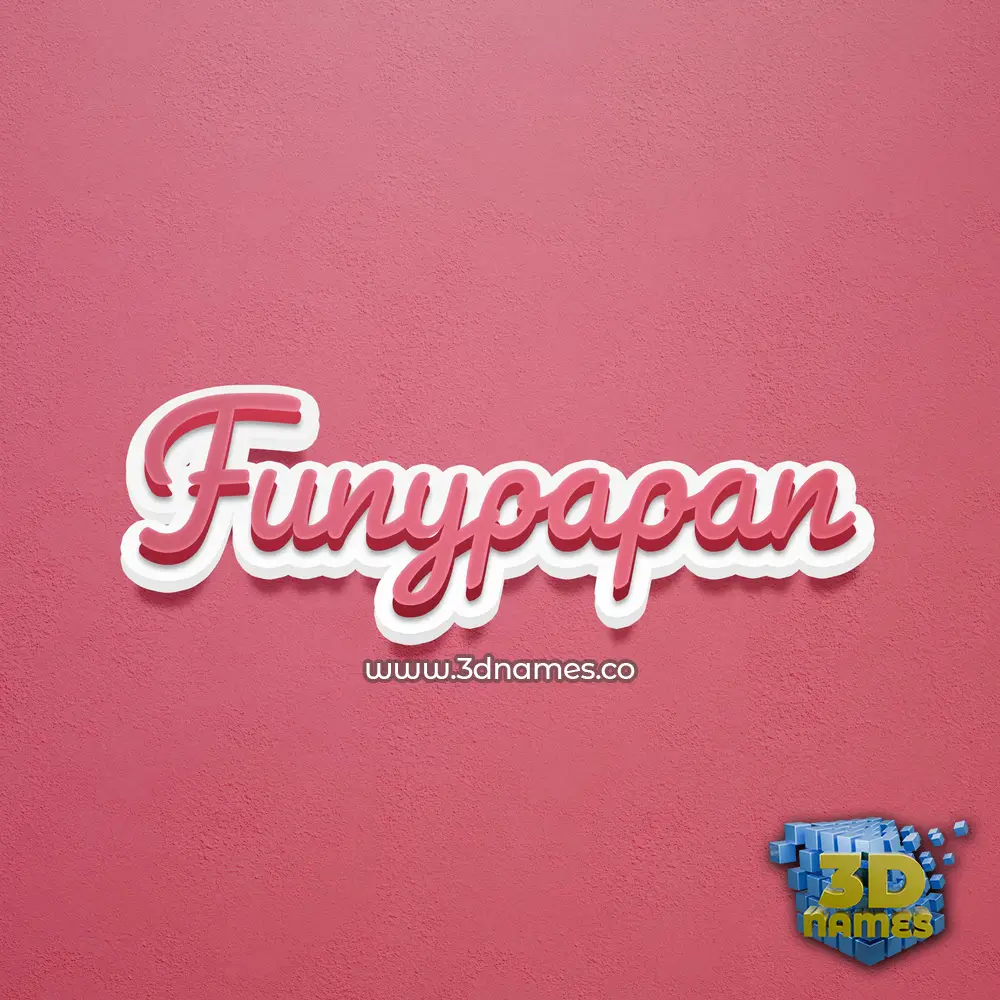 funypapan in Red Scribble style - 3D name wallpaper