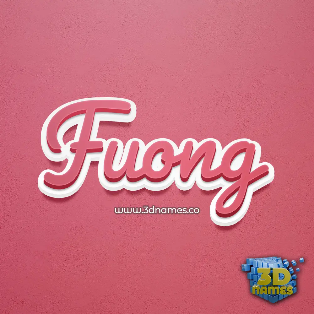 fuong in Red Scribble style - 3D name wallpaper