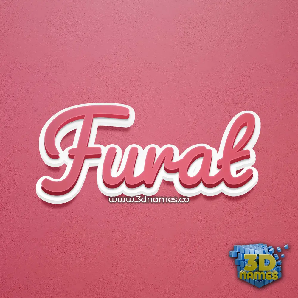 furat in Red Scribble style - 3D name wallpaper