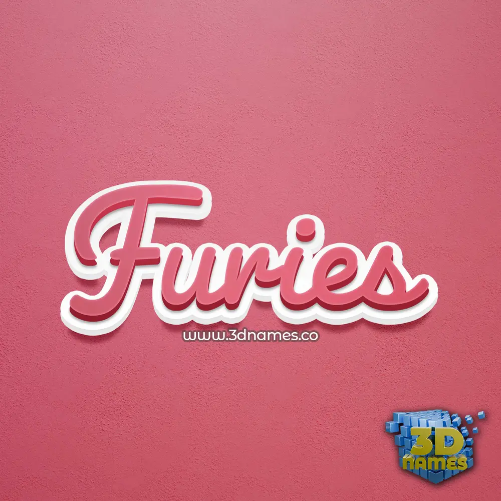 furies in Red Scribble style - 3D name wallpaper