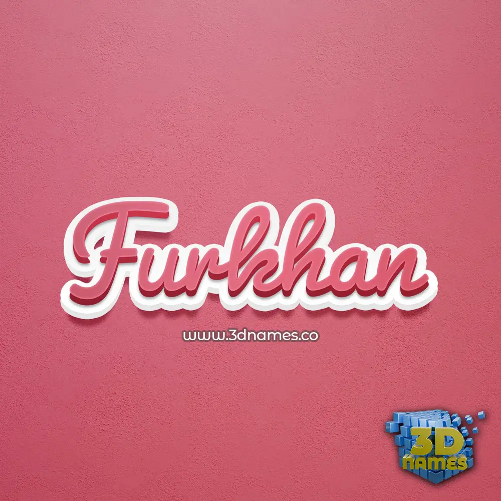 furkhan in Red Scribble style - 3D name wallpaper
