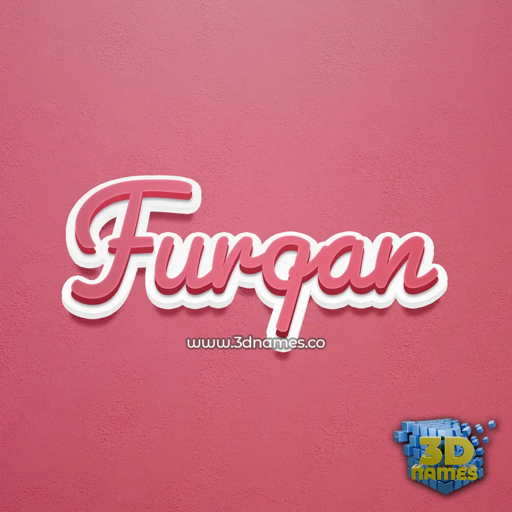 furqan in Red Scribble style - 3D name wallpaper