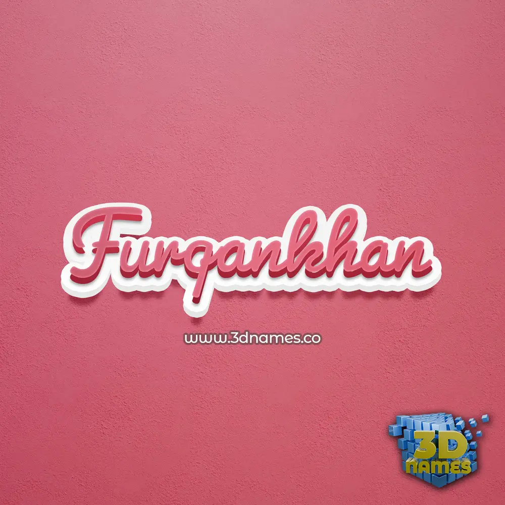 furqankhan in Red Scribble style - 3D name wallpaper
