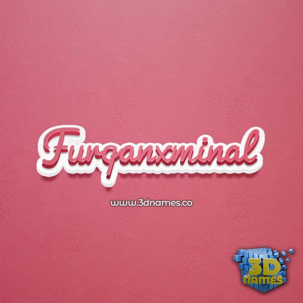 furqanxminal in Red Scribble style - 3D name wallpaper