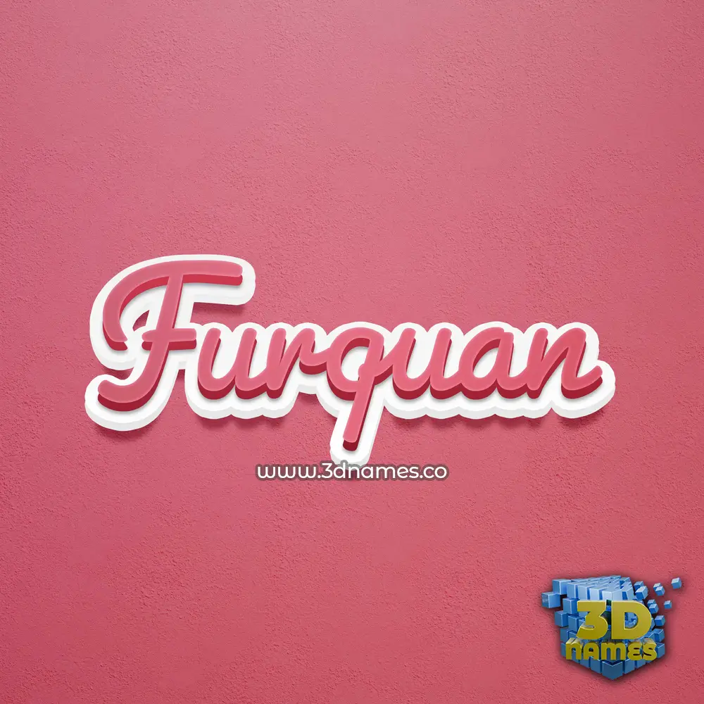 furquan in Red Scribble style - 3D name wallpaper