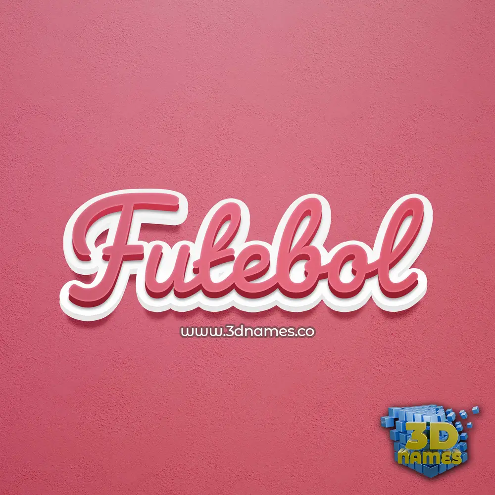 futebol in Red Scribble style - 3D name wallpaper