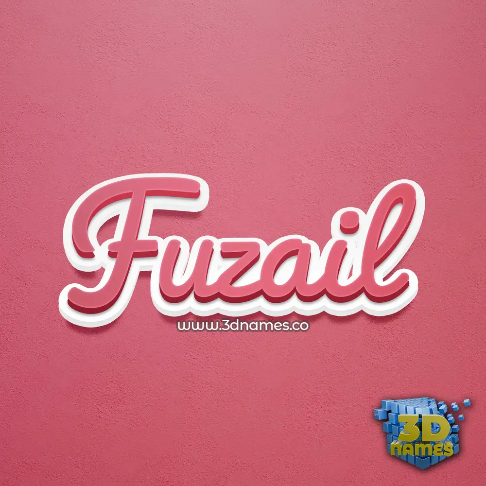 fuzail in Red Scribble style - 3D name wallpaper