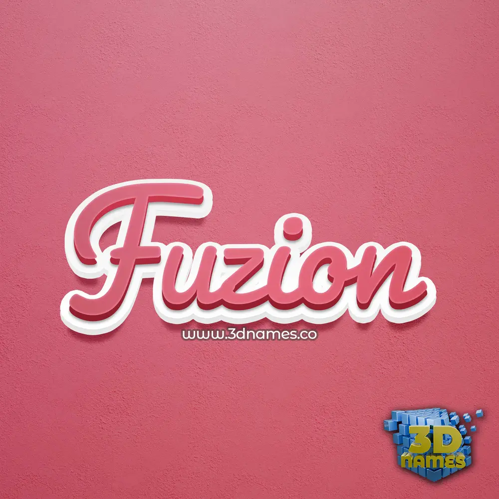 fuzion in Red Scribble style - 3D name wallpaper