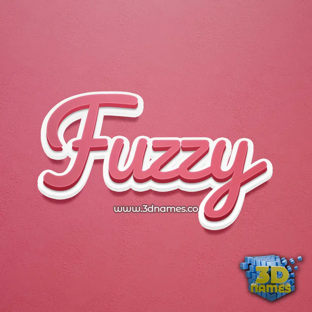fuzzy in Red Scribble style - 3D name wallpaper