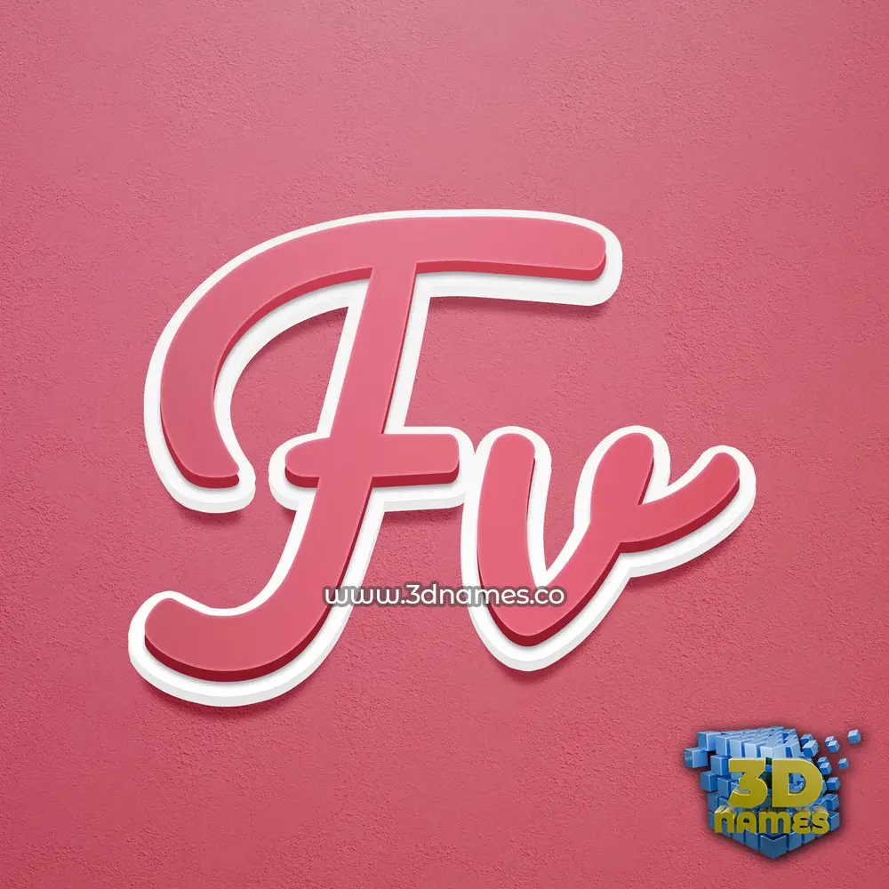 fv in Red Scribble style - 3D name wallpaper
