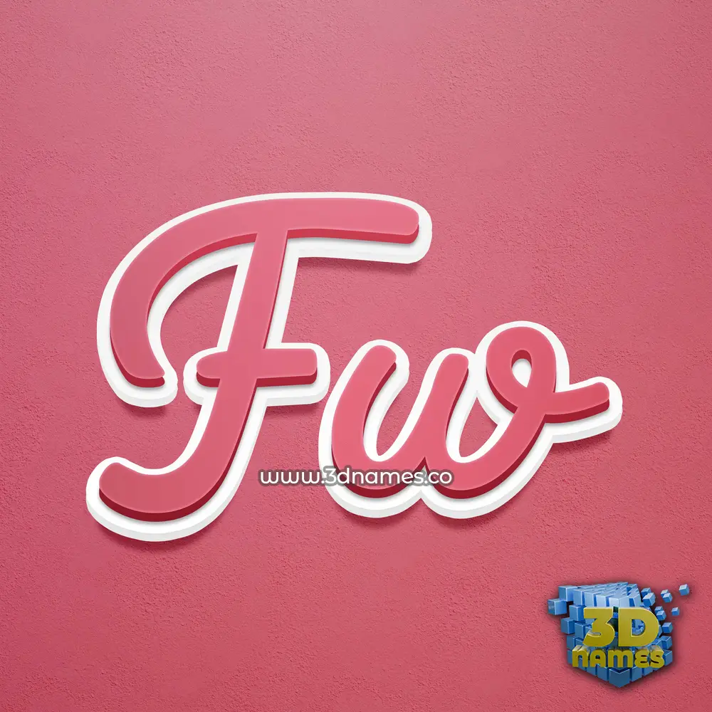 fw in Red Scribble style - 3D name wallpaper