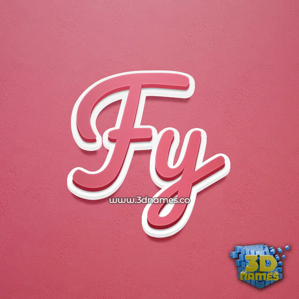 fy in Red Scribble style - 3D name wallpaper