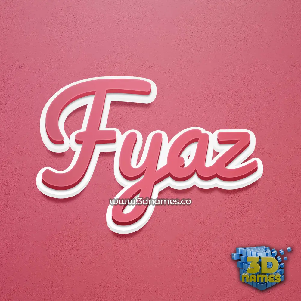 fyaz in Red Scribble style - 3D name wallpaper