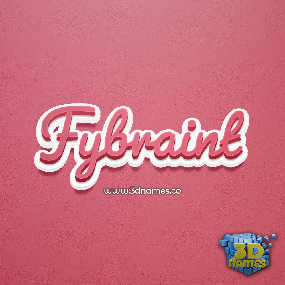 fybraint in Red Scribble style - 3D name wallpaper