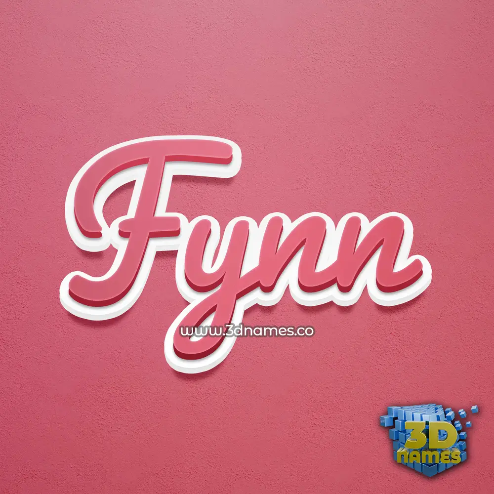 fynn in Red Scribble style - 3D name wallpaper