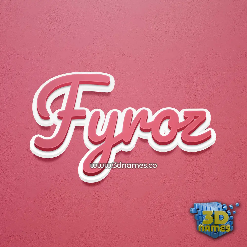 fyroz in Red Scribble style - 3D name wallpaper