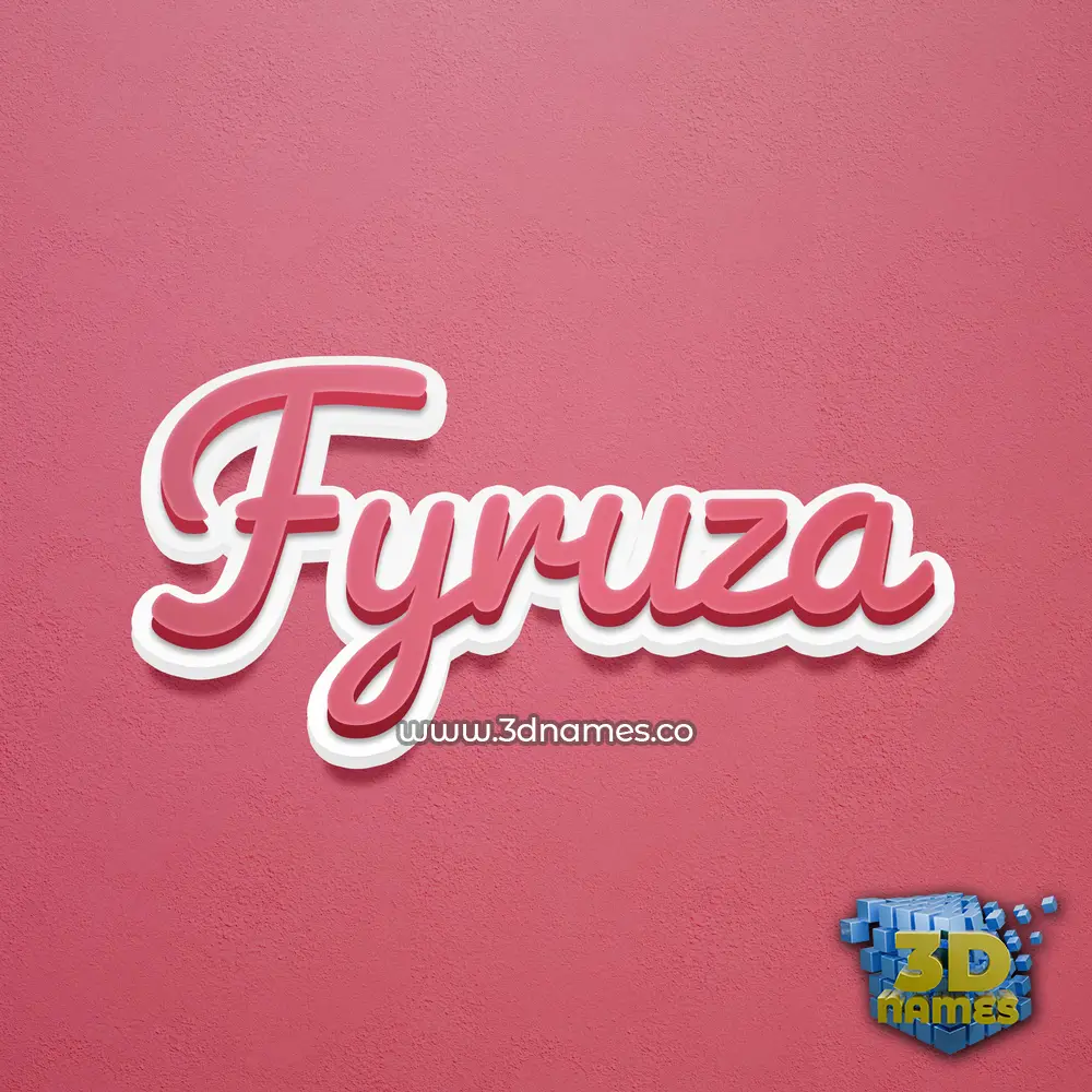 fyruza in Red Scribble style - 3D name wallpaper